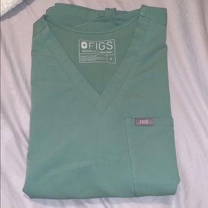 Jade green Figs scrub top